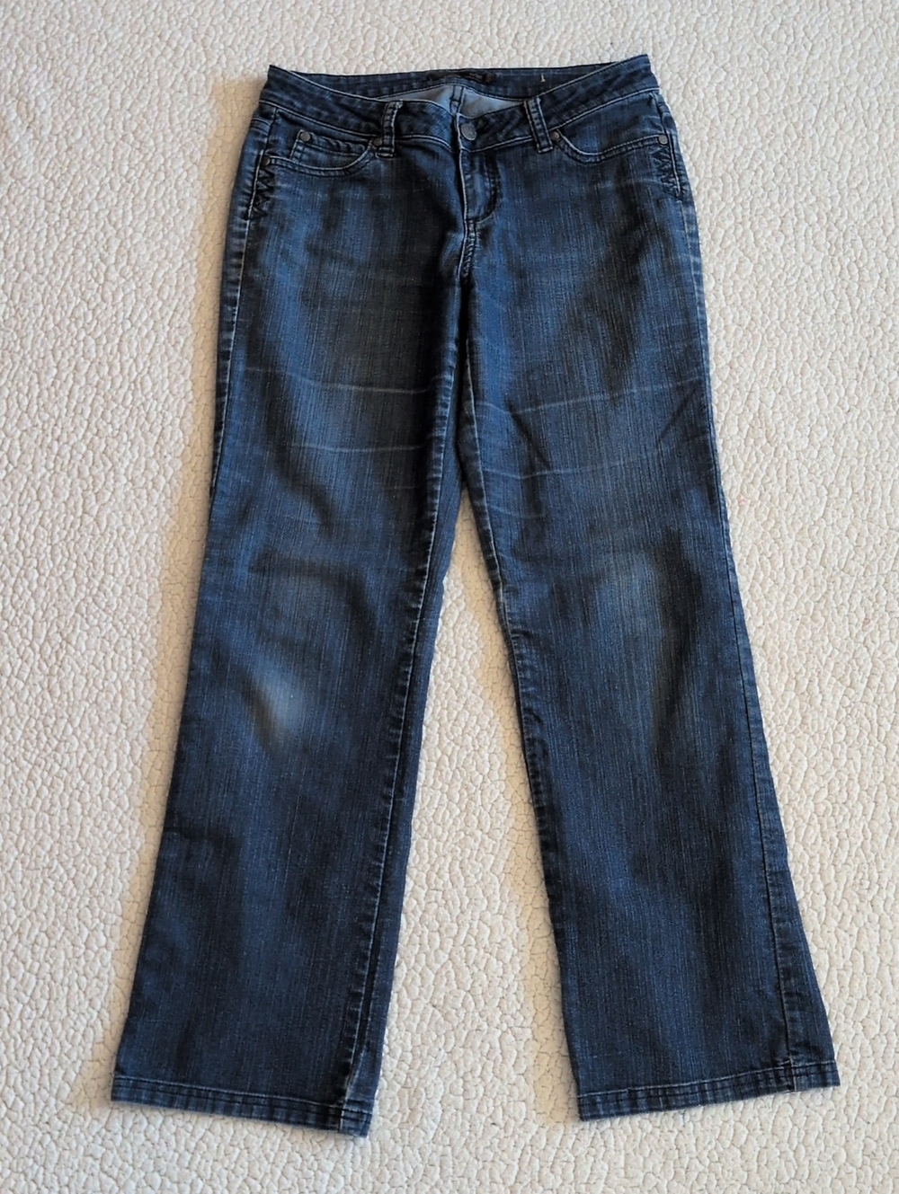 Prana Distressed Dark Acid Washed Bootcut Organic Cotton Blend Jeans Streetwear